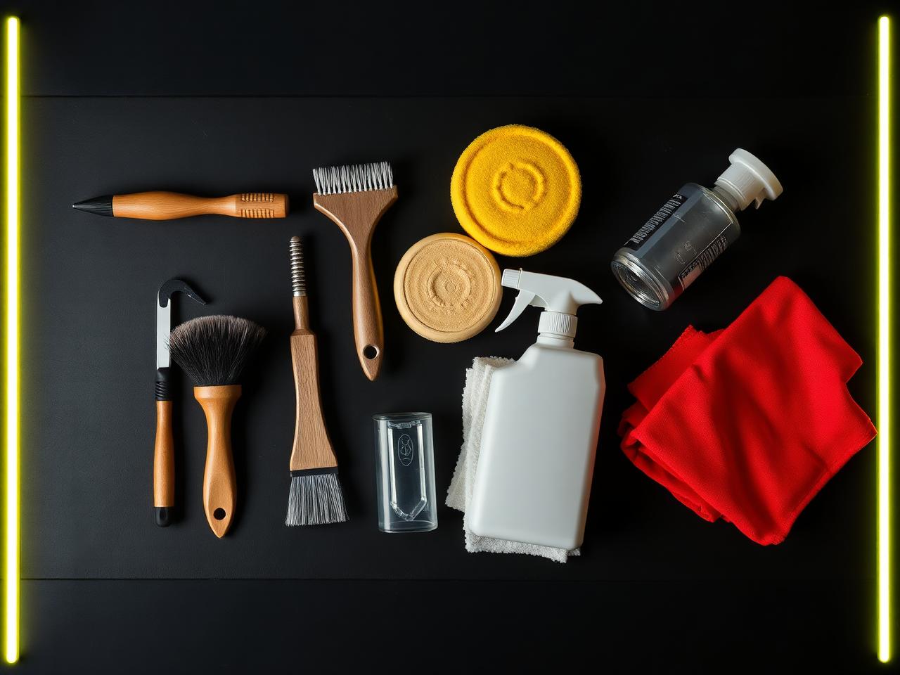Detailing tools flat-lay